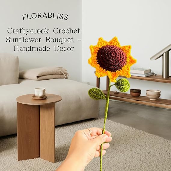 Handmade Crochet Sunflower | Aesthetic Flower Gift & Decor piece - Image 2
