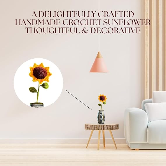 Handmade Crochet Sunflower | Aesthetic Flower Gift & Decor piece - Image 5