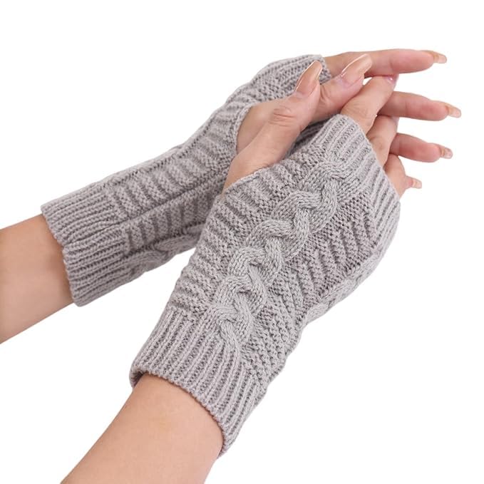 Arm Warmers Cute Knitted Fingerless Gloves for Women Winter Thumbhole Wrist Warmer Men Crochet Arm Warmers Hand Mittens Fancy Gloves and Skin Friendly For Unisex