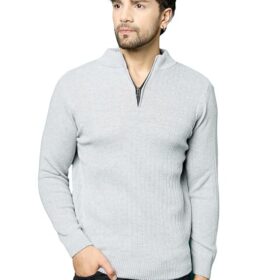 Men high neck zipper