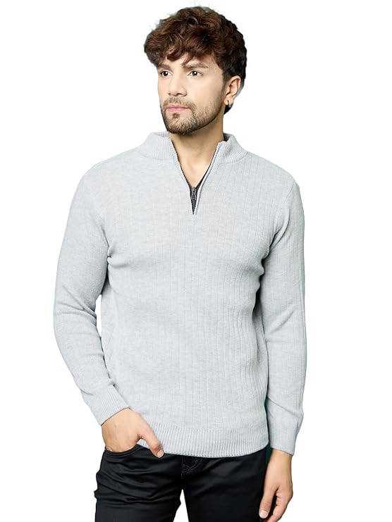 Men high neck zipper