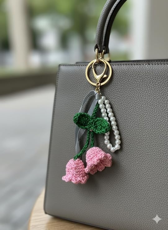 Crochet Flower Keychain