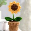 Sunflower Crochet Pot