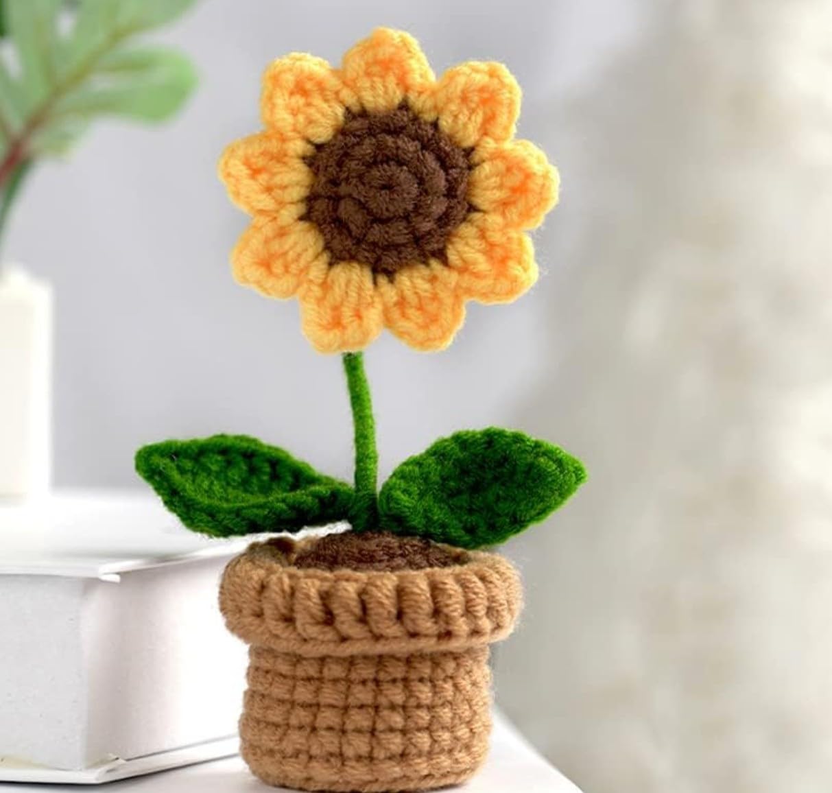 Sunflower Crochet Pot