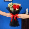Crochet Heart Flower Bouquet