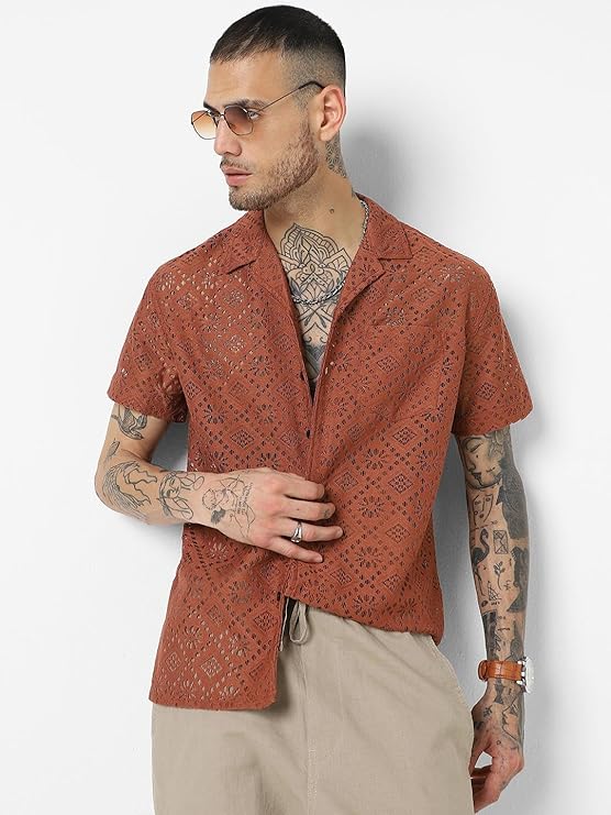 Men crochet shirt