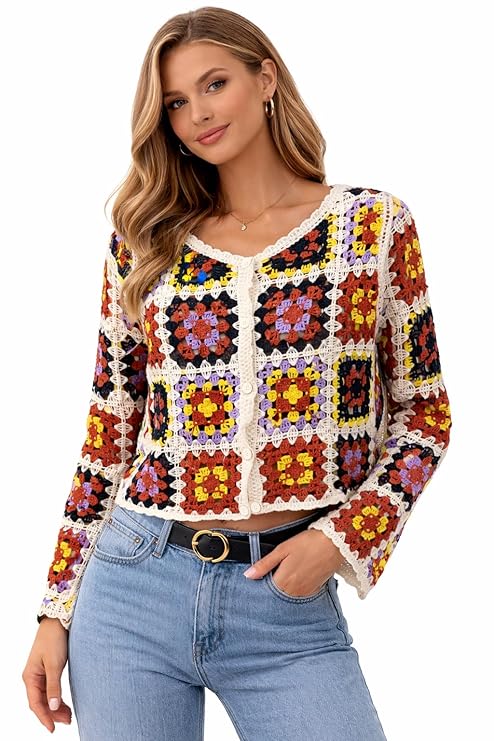 Crochet Granny Square Cardigan
