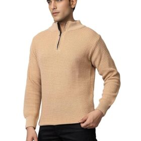 Men waffle knitted sweater
