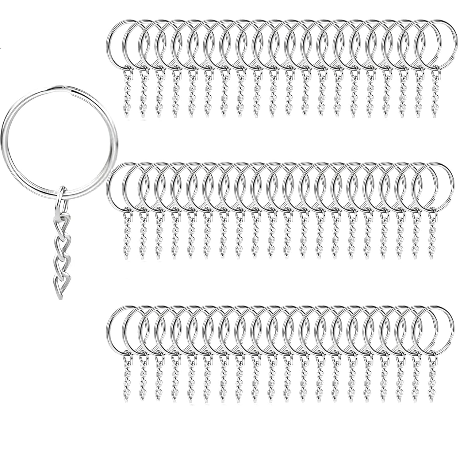 Metal split keychain rings