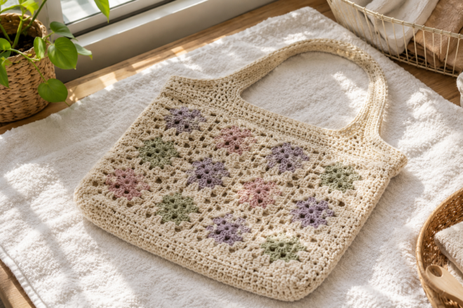 Crochet Bag drying