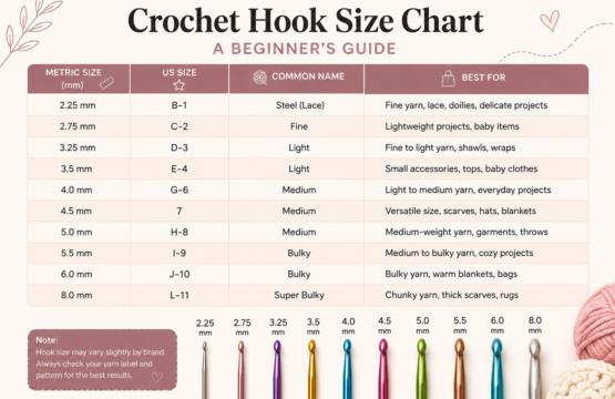 Crochet hook size chart