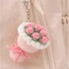 crochet flower bouquet keychain