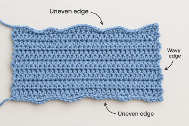 crochet edges uneven